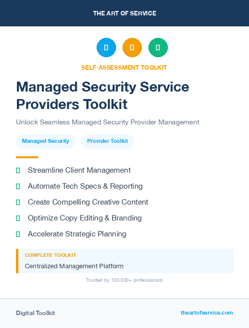 Managed Security Service Providers Toolkit