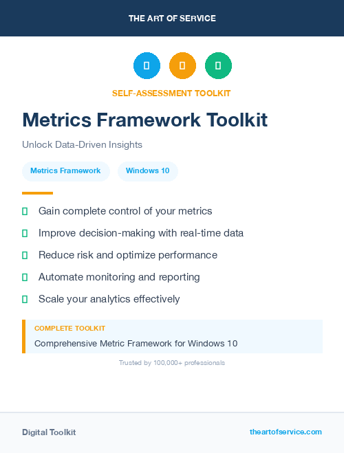 Metrics Framework Toolkit