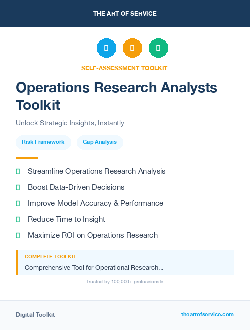 Operations Research Analysts Toolkit