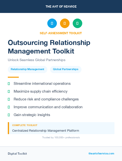 Outsourcing Relationship Management Toolkit