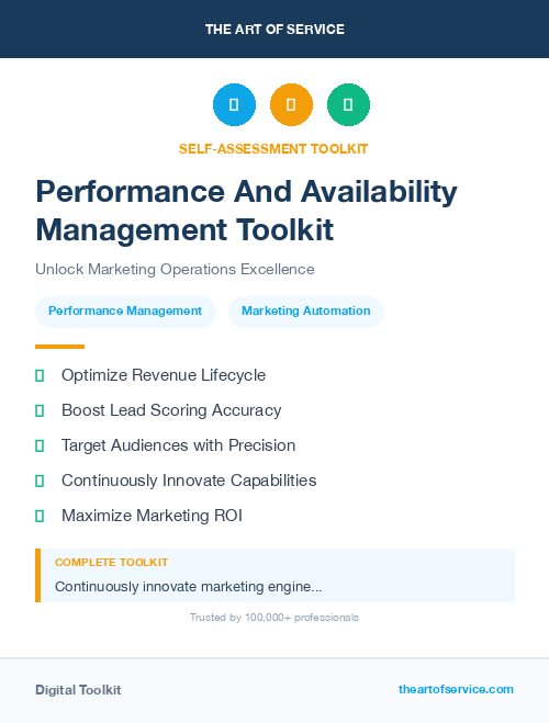 Performance And Availability Management Toolkit