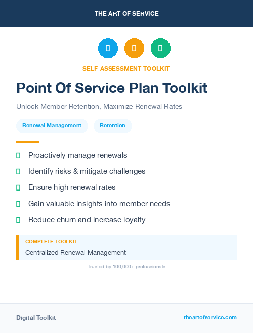 Point Of Service Plan Toolkit