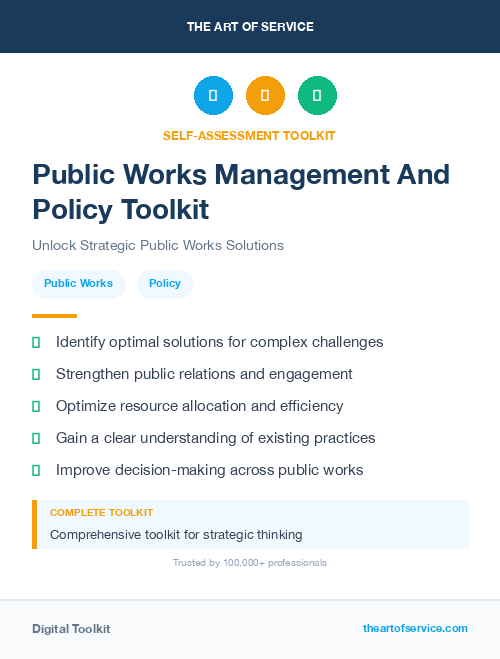 Public Works Management And Policy Toolkit