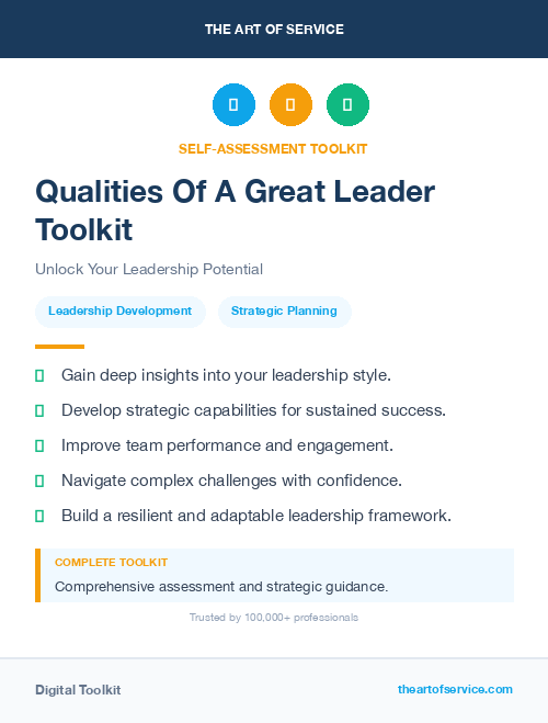 Qualities Of A Great Leader Toolkit