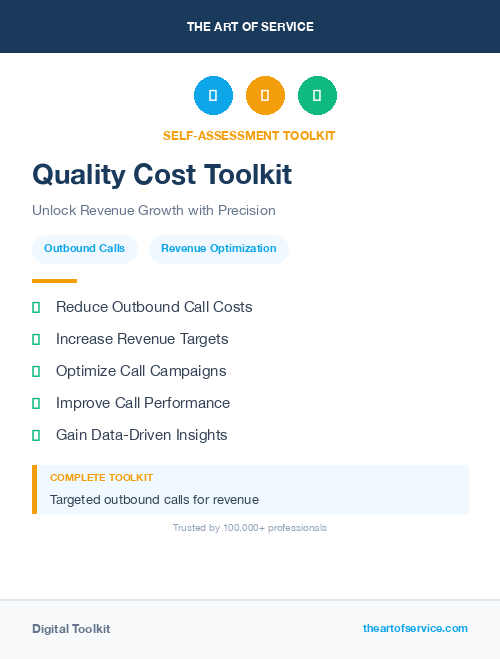 Quality Cost Toolkit