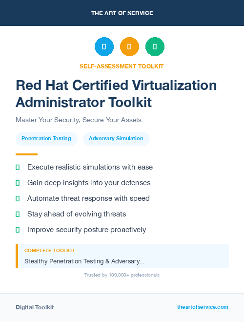 Red Hat Certified Virtualization Administrator Toolkit