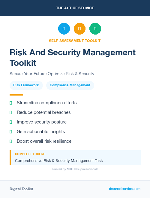 Risk And Security Management Toolkit