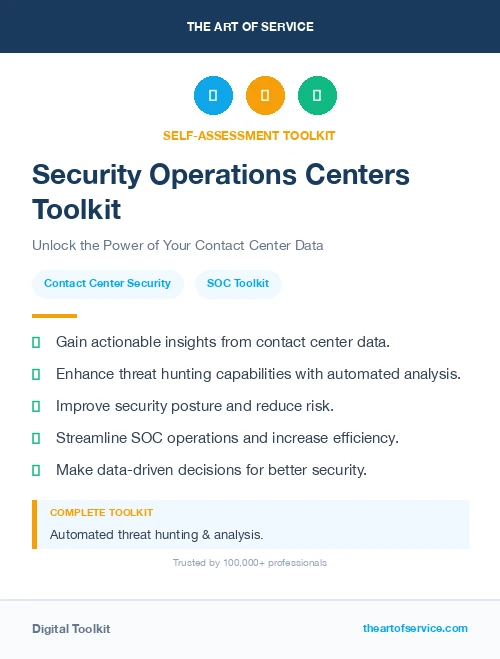 Security Operations Centers Toolkit