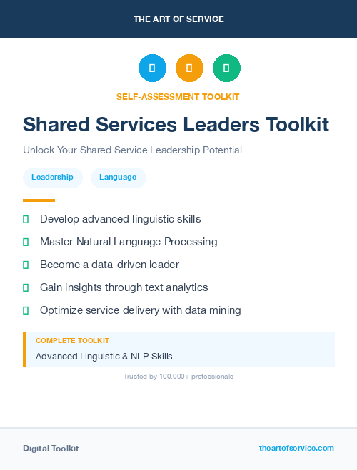 Shared Services Leaders Toolkit