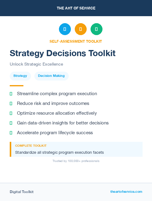 Strategy Decisions Toolkit