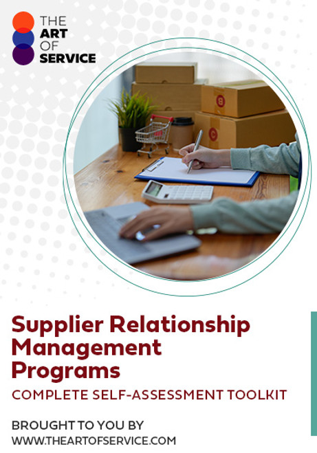 Supplier Relationship Management Programs Toolkit