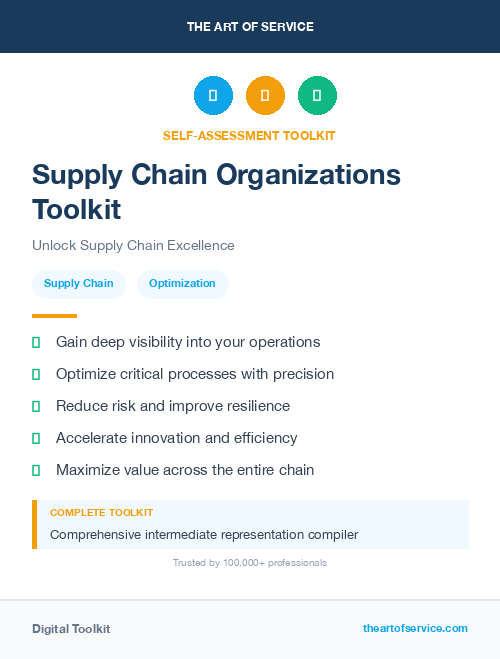 Supply Chain Organizations Toolkit