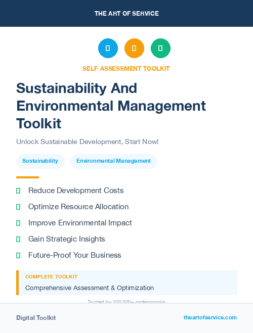 Sustainability And Environmental Management Toolkit
