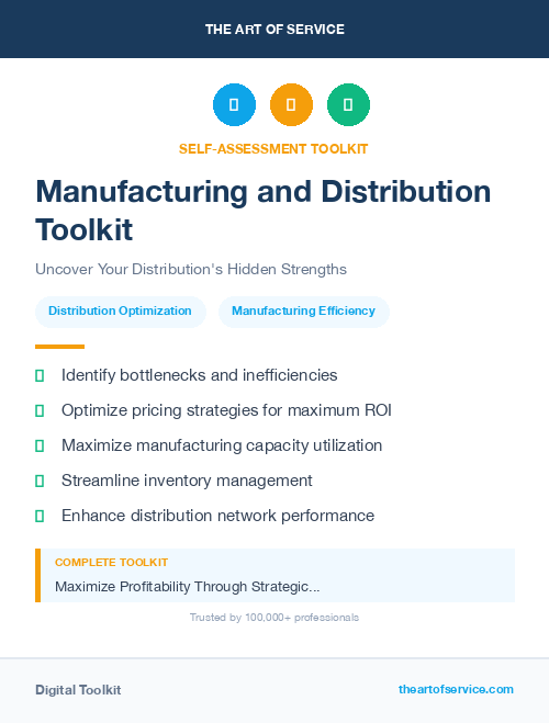 Manufacturing and Distribution Toolkit