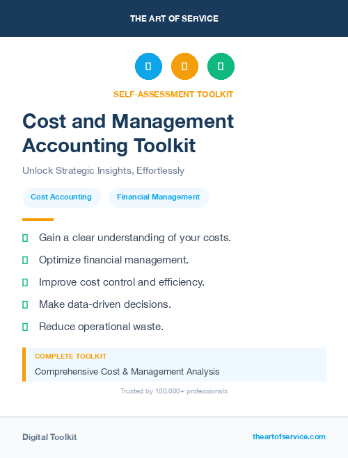 Cost and Management Accounting Toolkit