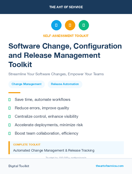 Software Change, Configuration and Release Management Toolkit