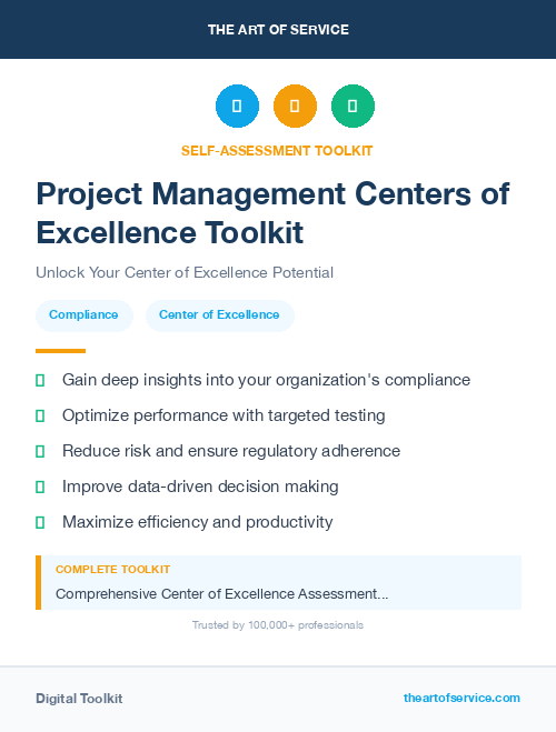 Project Management Centers of Excellence Toolkit