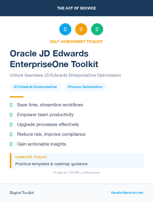 Oracle JD Edwards EnterpriseOne Toolkit