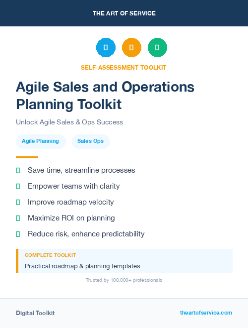 Agile Sales and Operations Planning Toolkit