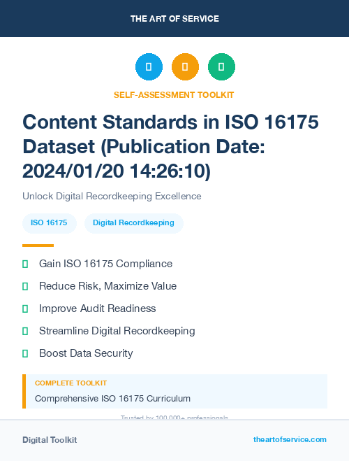Content Standards in ISO 16175 Dataset