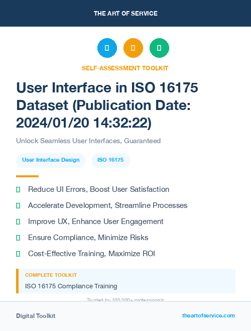 User Interface in ISO 16175 Dataset