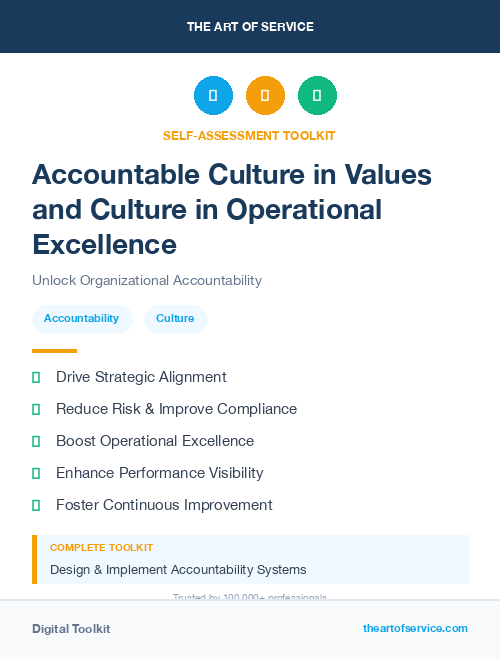 Accountable Culture in Values and Culture in Operational Excellence