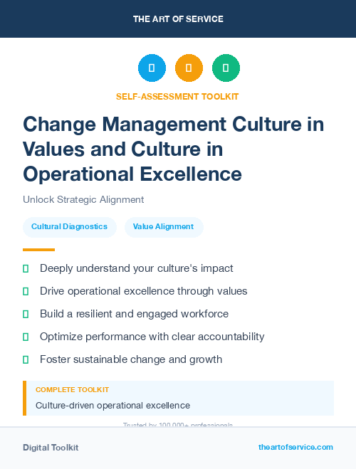 Change Management Culture in Values and Culture in Operational Excellence