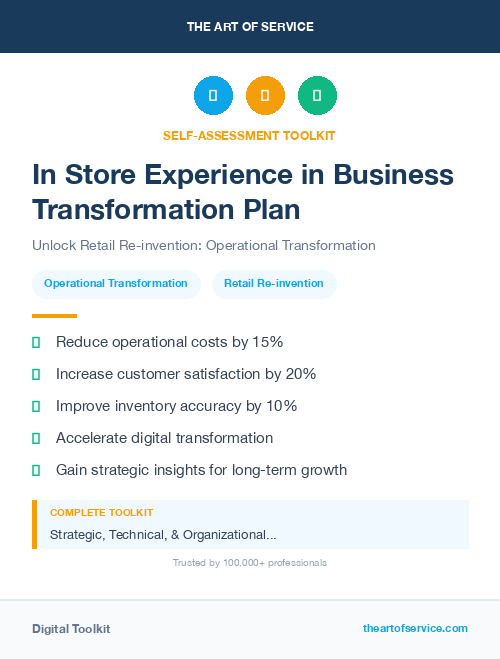 In Store Experience in Business Transformation Plan