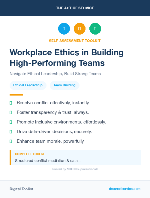Workplace Ethics in Building High-Performing Teams