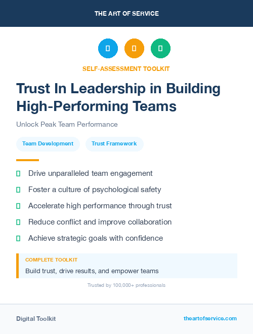 Trust In Leadership in Building High-Performing Teams