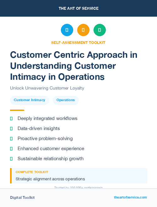 Customer Centric Approach in Understanding Customer Intimacy in Operations