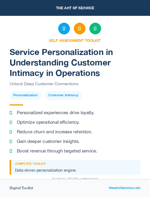 Service Personalization in Understanding Customer Intimacy in Operations