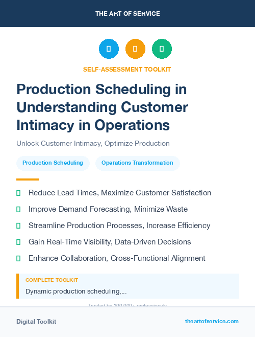 Production Scheduling in Understanding Customer Intimacy in Operations
