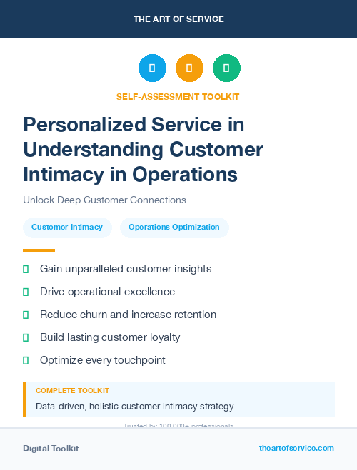 Personalized Service in Understanding Customer Intimacy in Operations