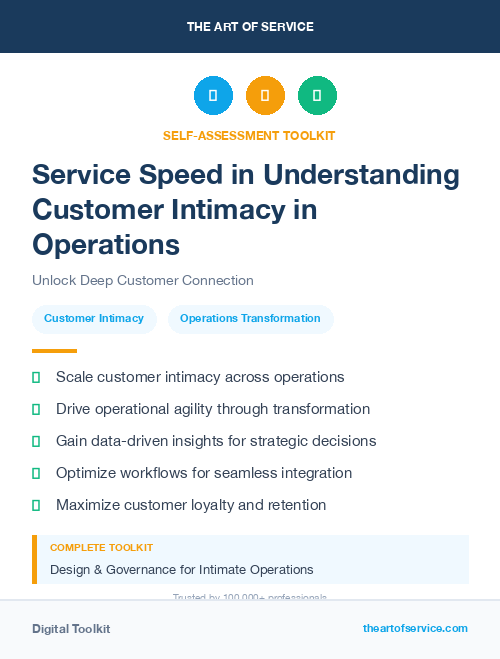 Service Speed in Understanding Customer Intimacy in Operations