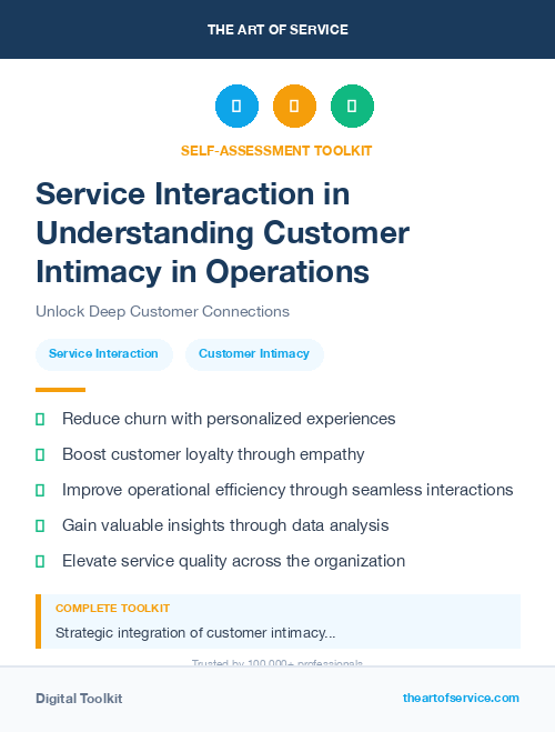 Service Interaction in Understanding Customer Intimacy in Operations