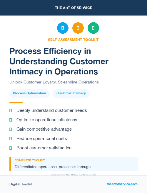 Process Efficiency in Understanding Customer Intimacy in Operations