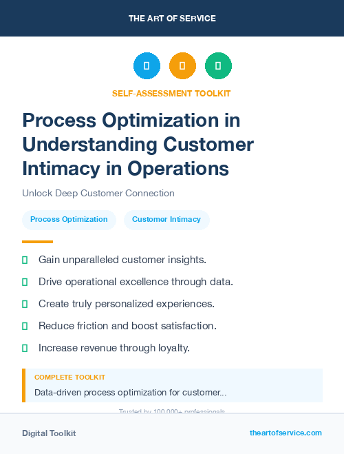 Process Optimization in Understanding Customer Intimacy in Operations