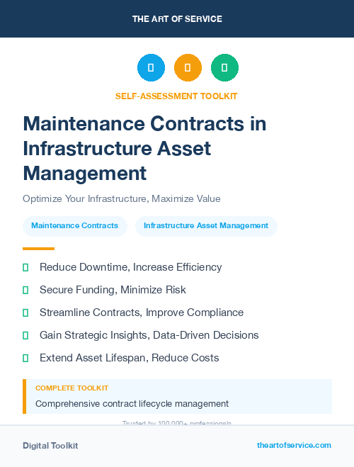 Maintenance Contracts in Infrastructure Asset Management