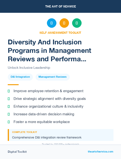 Diversity And Inclusion Programs in Management Reviews and Performance Metrics