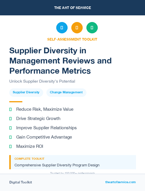 Supplier Diversity in Management Reviews and Performance Metrics