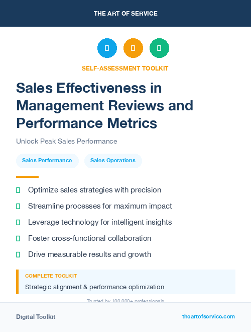 Sales Effectiveness in Management Reviews and Performance Metrics