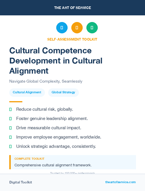 Cultural Competence Development in Cultural Alignment