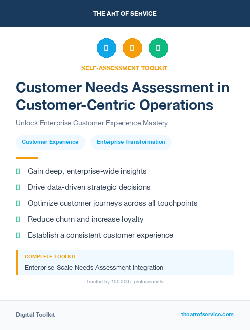 Customer Needs Assessment in Customer-Centric Operations