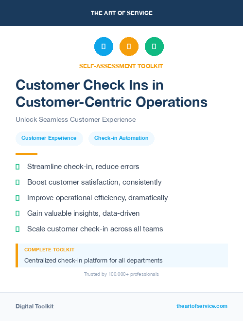 Customer Check Ins in Customer-Centric Operations