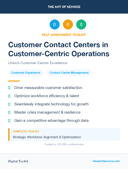 Customer Contact Centers in Customer-Centric Operations