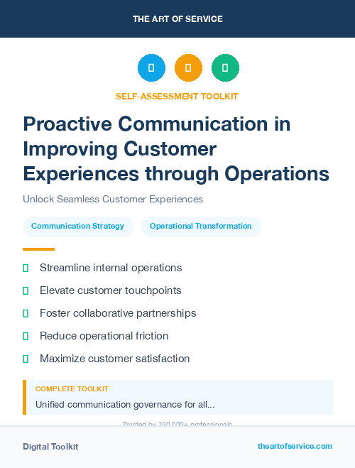 Proactive Communication in Improving Customer Experiences through Operations