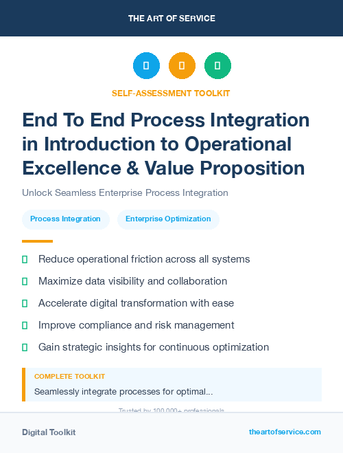End To End Process Integration in Introduction to Operational Excellence & Value Proposition
