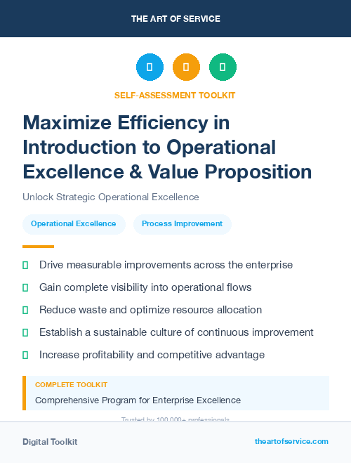 Maximize Efficiency in Introduction to Operational Excellence & Value Proposition