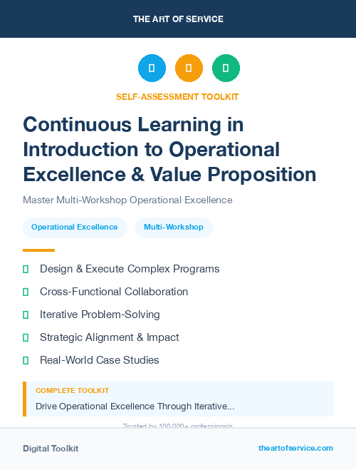 Continuous Learning in Introduction to Operational Excellence & Value Proposition